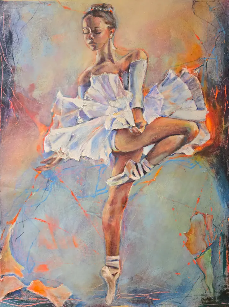 Ballerina. - Acryl - 78×100 cm door Lana Blink