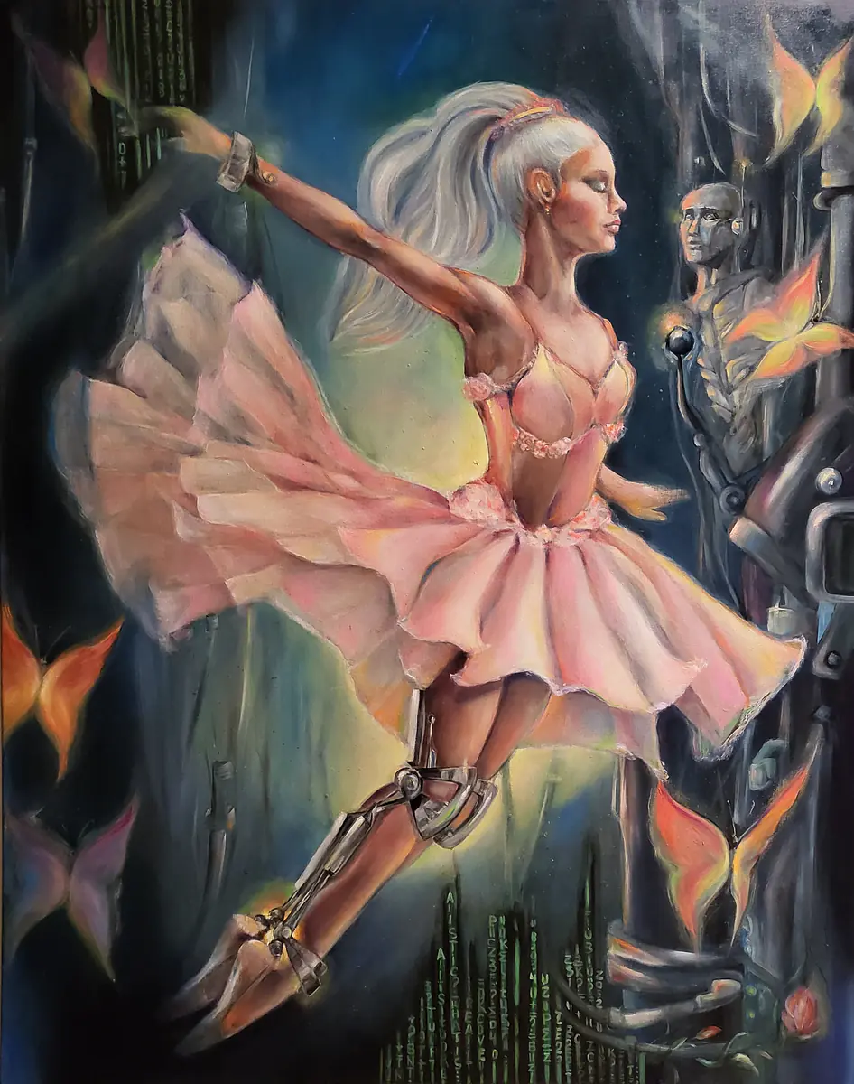 Ballerina i matrisen. - Olja - Figurative - 80×100 cm av Lana Blink (såld)