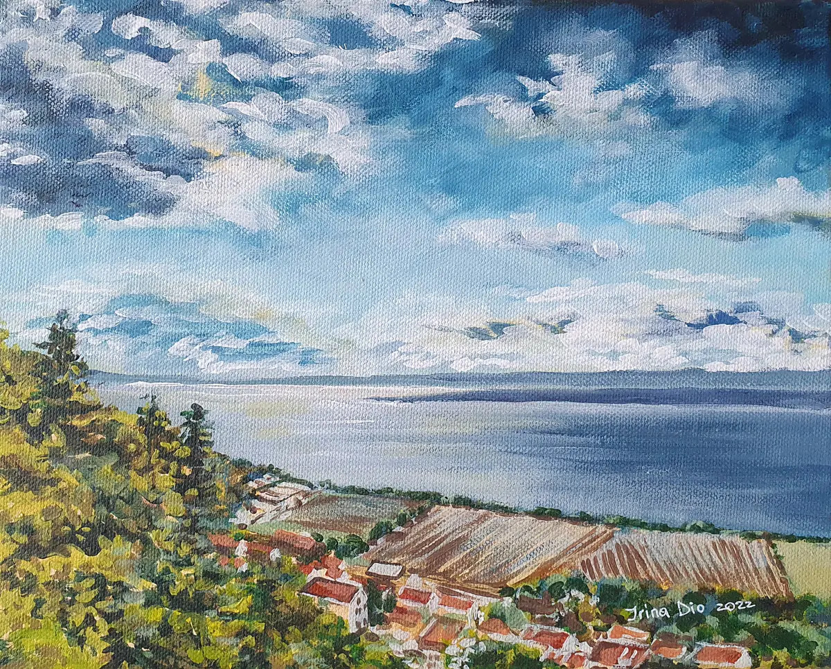En sjö – Acrylic – Landscape – 30×24 cm by Irina Dio