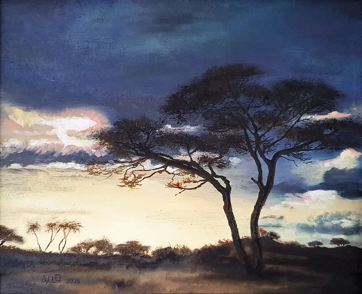Safari - Öljyväri - Landscape - 31×25 cm taiteilija Irina Dio