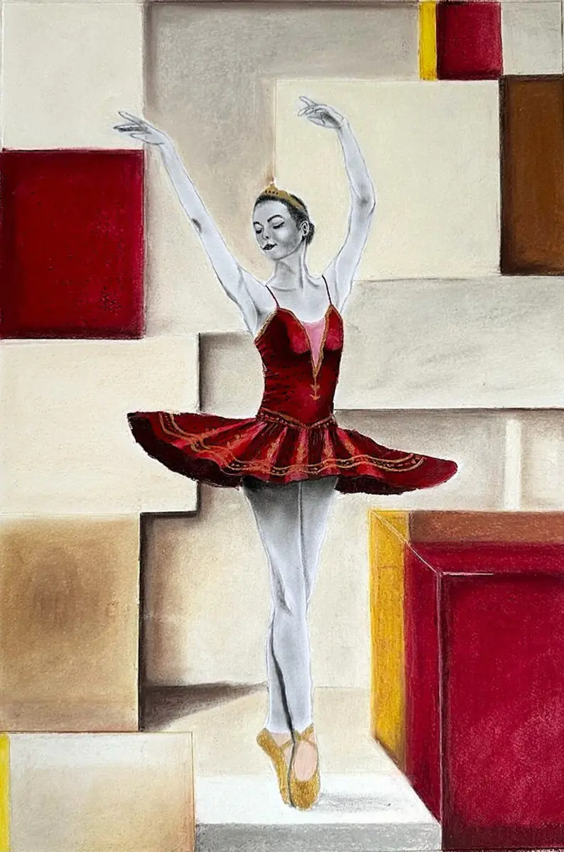 Eternal Allegro av Mary G - Acryl - Figurative - 40×55 cm door Mary G