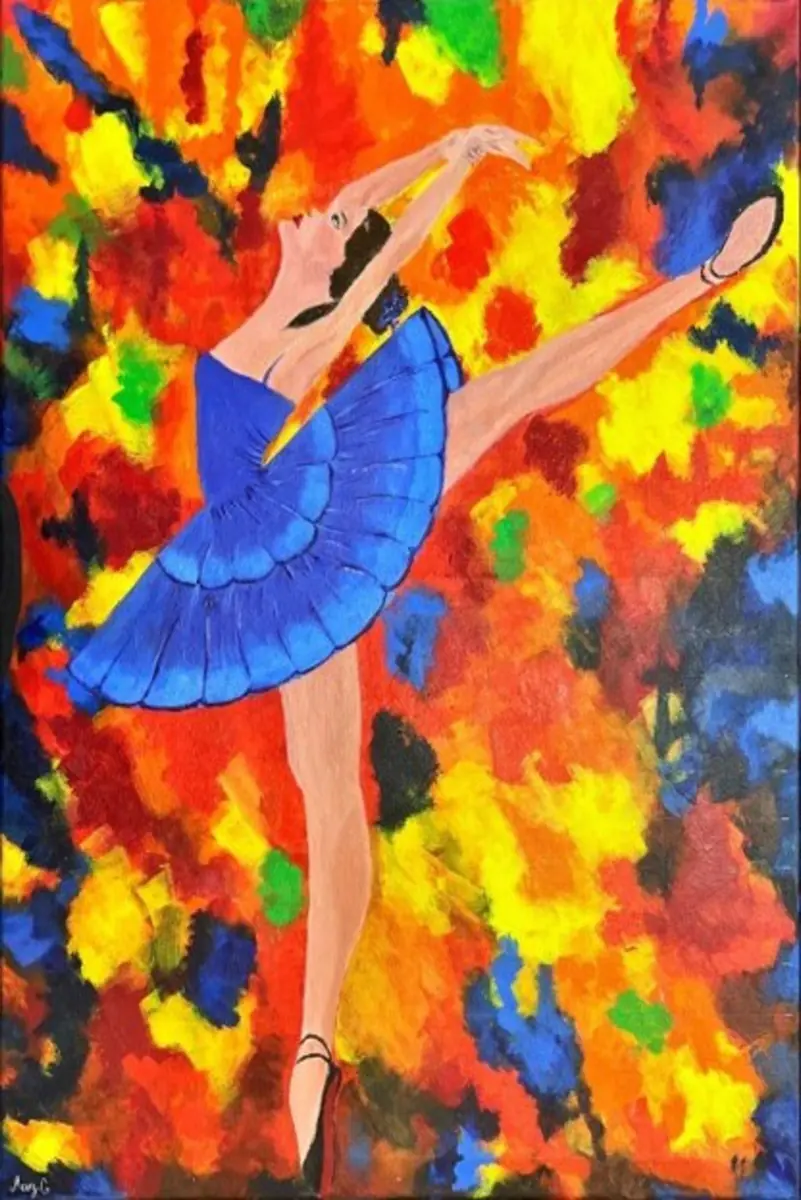 Rhythms of Fire – av Mary G. - Acryl - Abstract - 50×70 cm door Mary G