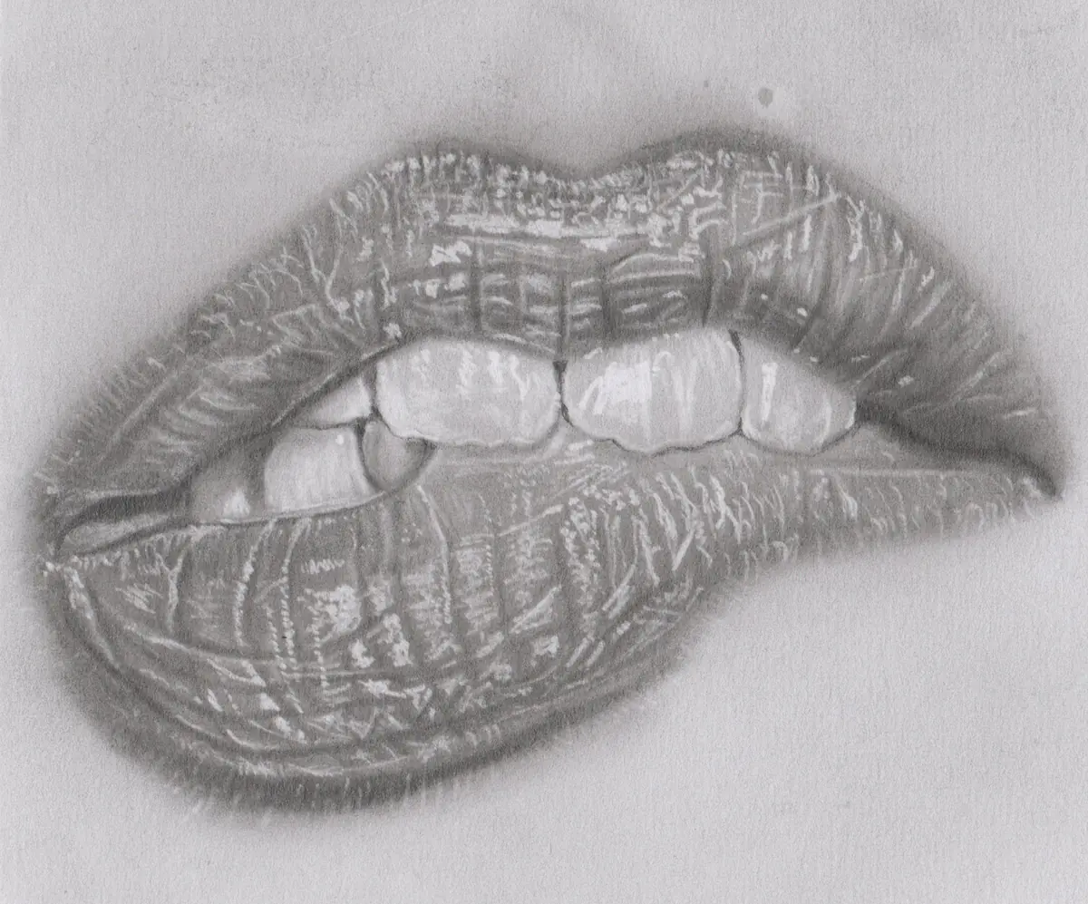 The Silent Tension – av Mary G. - Potlood - Realism - 55×40 cm door Mary G