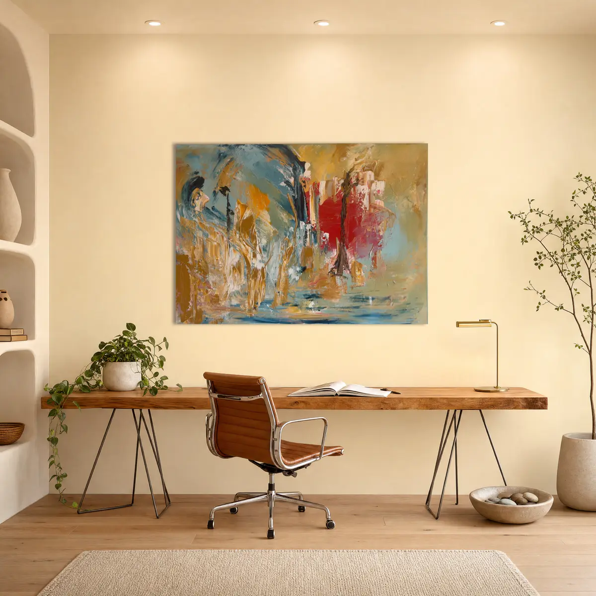 Mellan kaos och skönhet - Akryl - Abstract - 95×65 cm av Johanna Odder