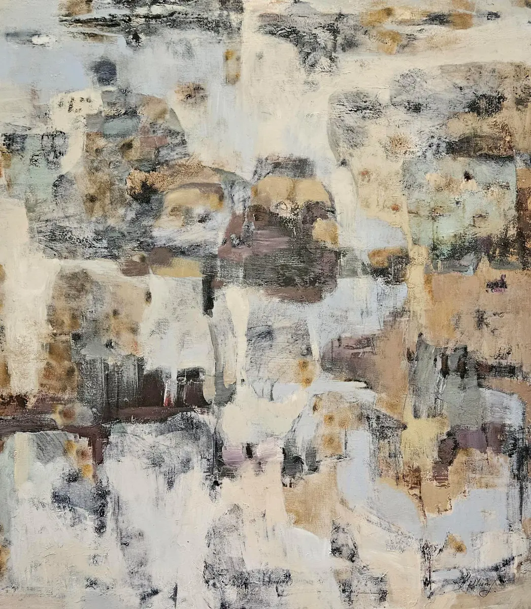 A Memory of What Comes Next - Acryl - Abstract - 155×155 cm door Tatiana Hellum (verkocht)
