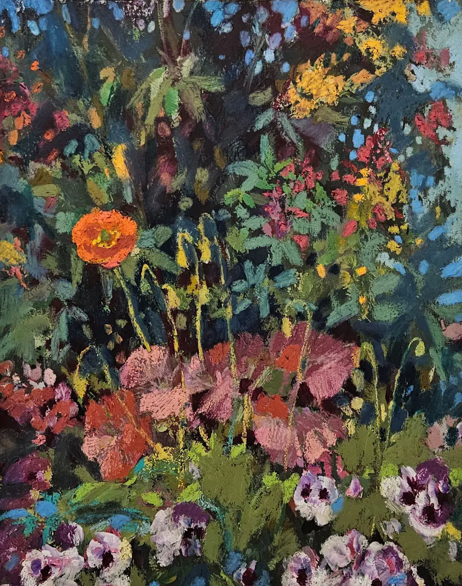 Hidden Poppy - Pastel - Contemporary - 33×41 cm door Tatiana Hellum
