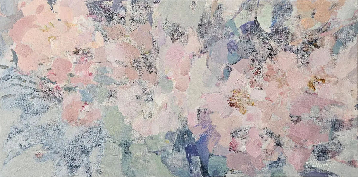 Memory of Petals - Akryl - Abstract - 70×35 cm av Tatiana Hellum