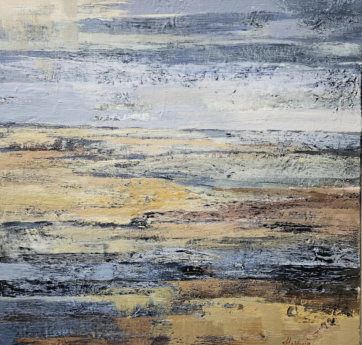 Silent Northern Drift - Acryl - Abstract - 50×50 cm door Tatiana Hellum (verkocht)