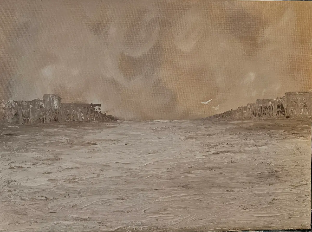 Stillhetens Horisont - Olieverf - Modern - 30×40 cm door Stefani Miletic