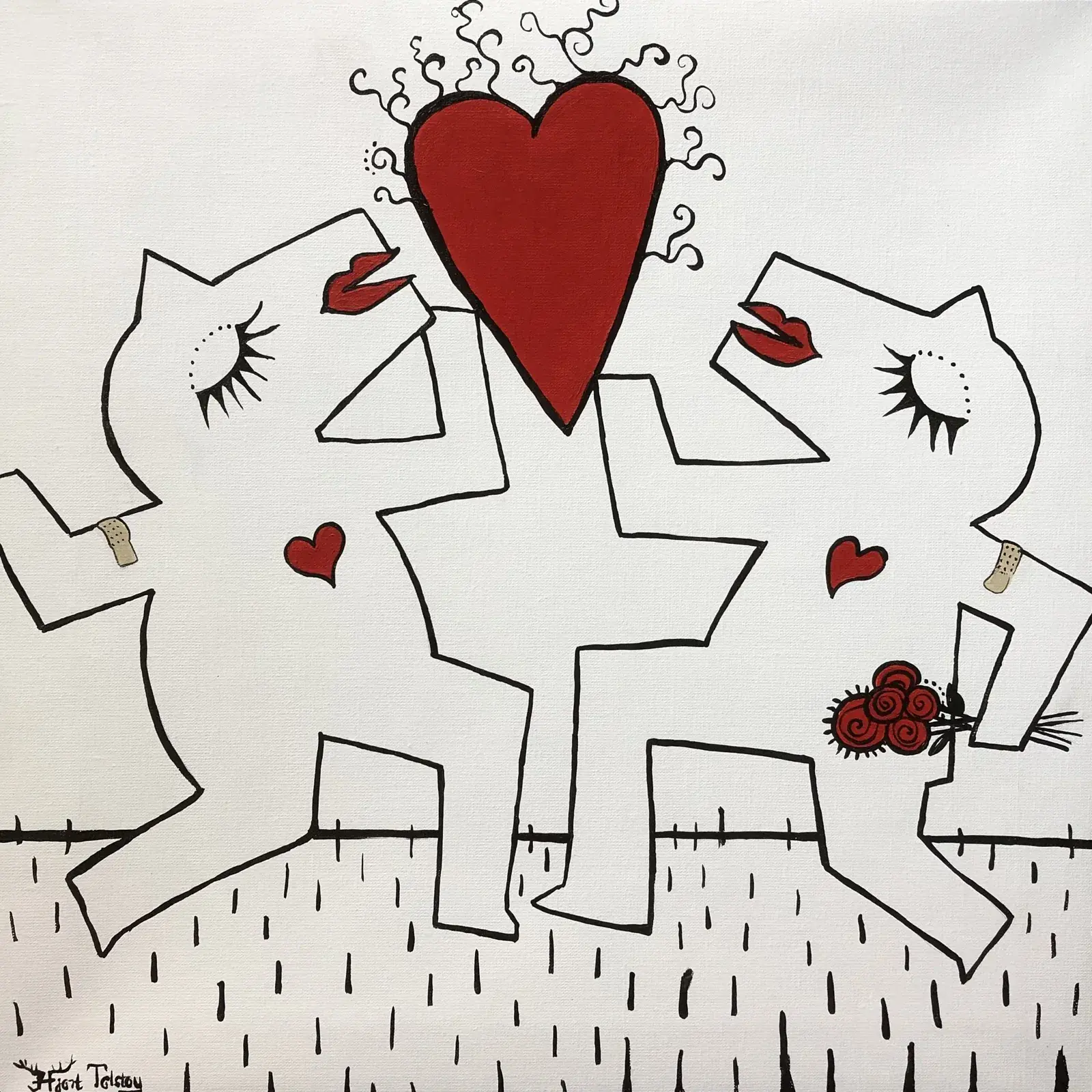 #allahjärtansdag - Akryl av Hjort i Sälen