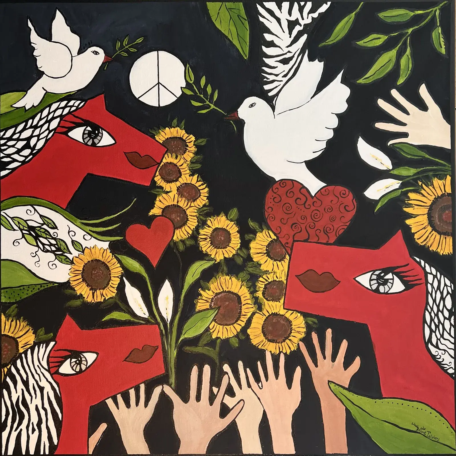 Peace in the world - Acryl door Hjort i Sälen