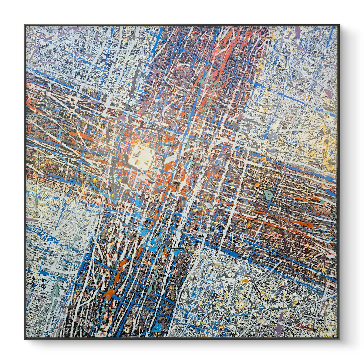 Konstruktionens Polykroma Harmoni - Olieverf - Abstract - 100×100 cm door Vadim Markin