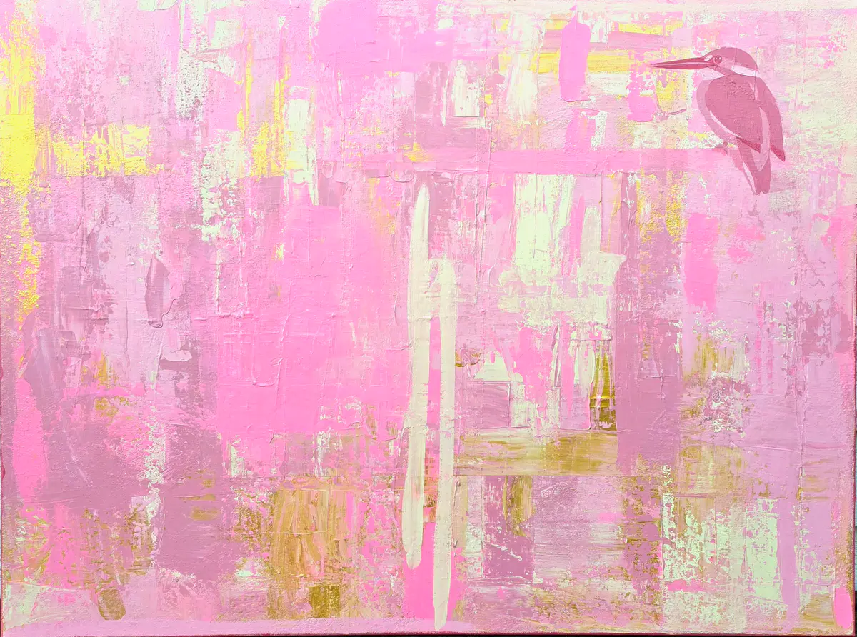 Et sted at lande - Acryl - Abstract - 80×60 cm door Mlys Art