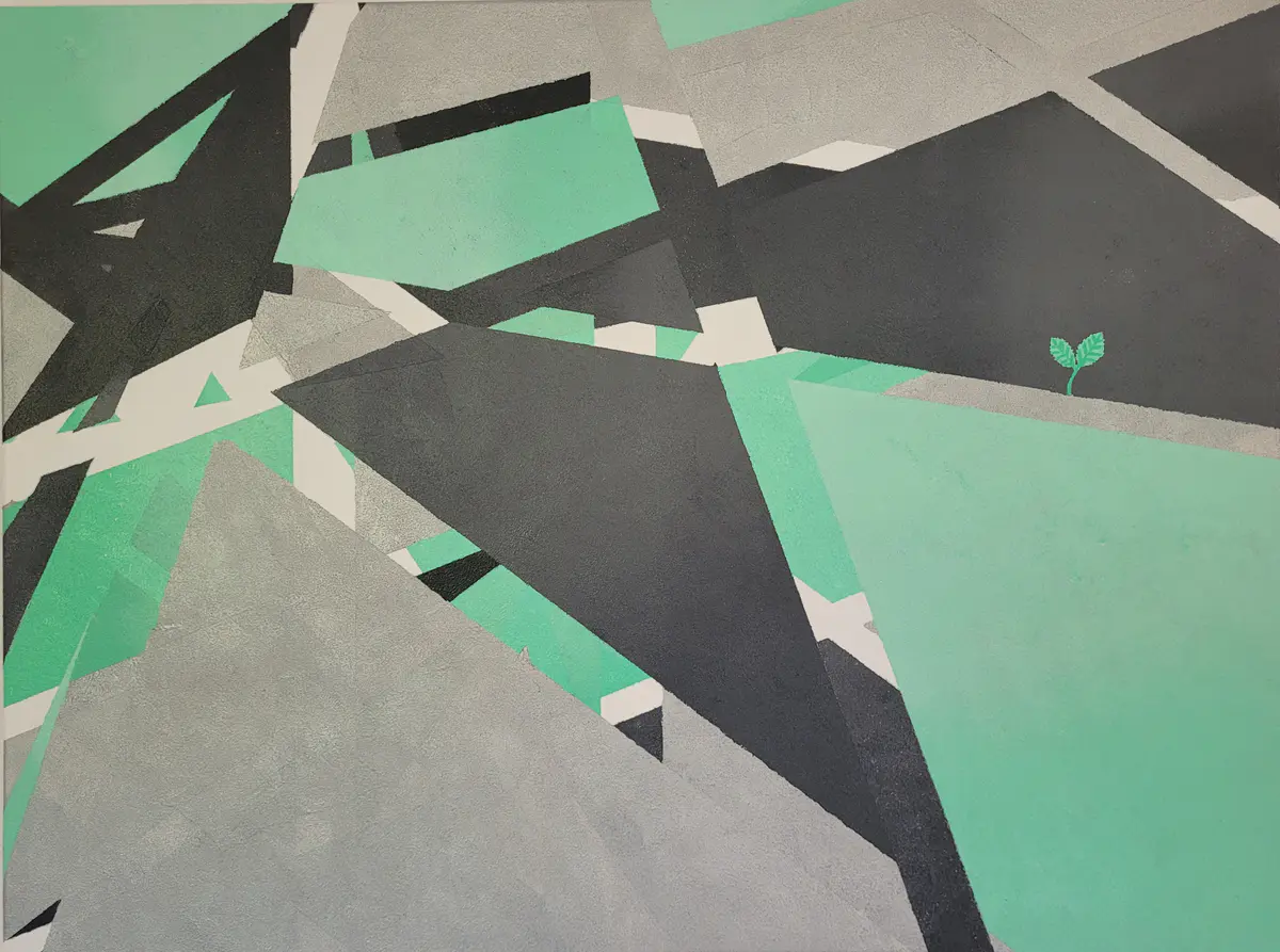Mint - Acryl - Abstract - 80×60 cm door Mlys Art