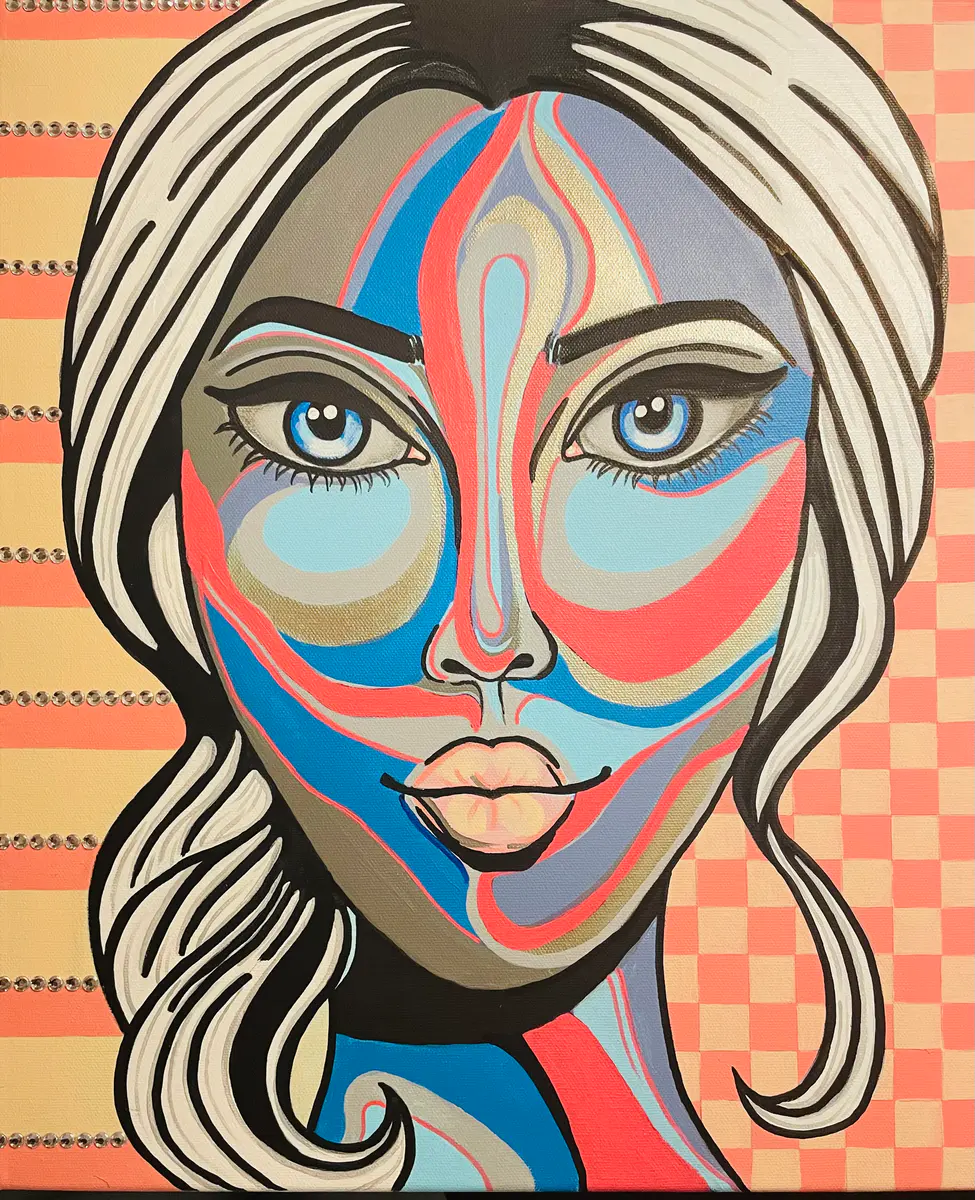 Girl with attitude - Acryl - Abstract Expressionism - 38×46 cm door Lina A Nordblad (verkocht)