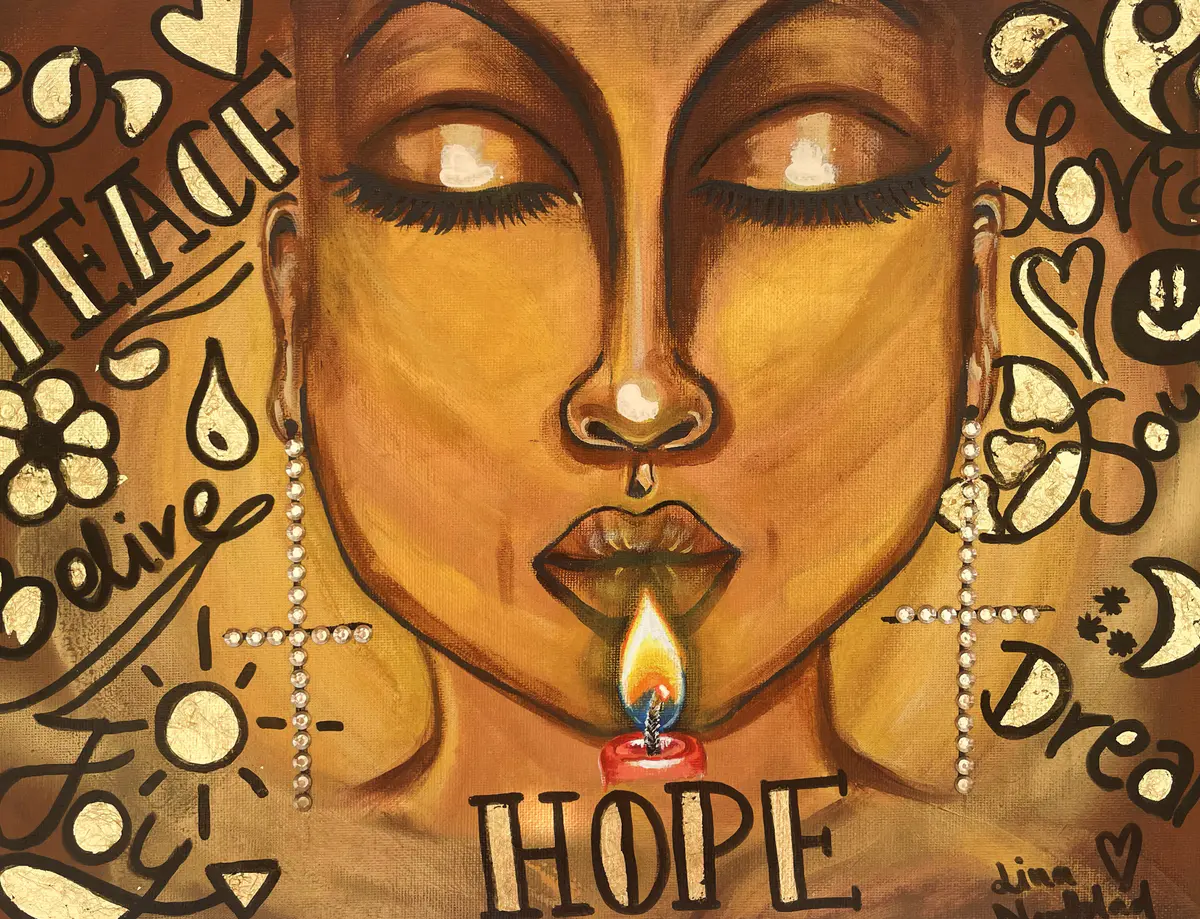 Hope - Acryl - Portrait - 40×30 cm door Lina A Nordblad