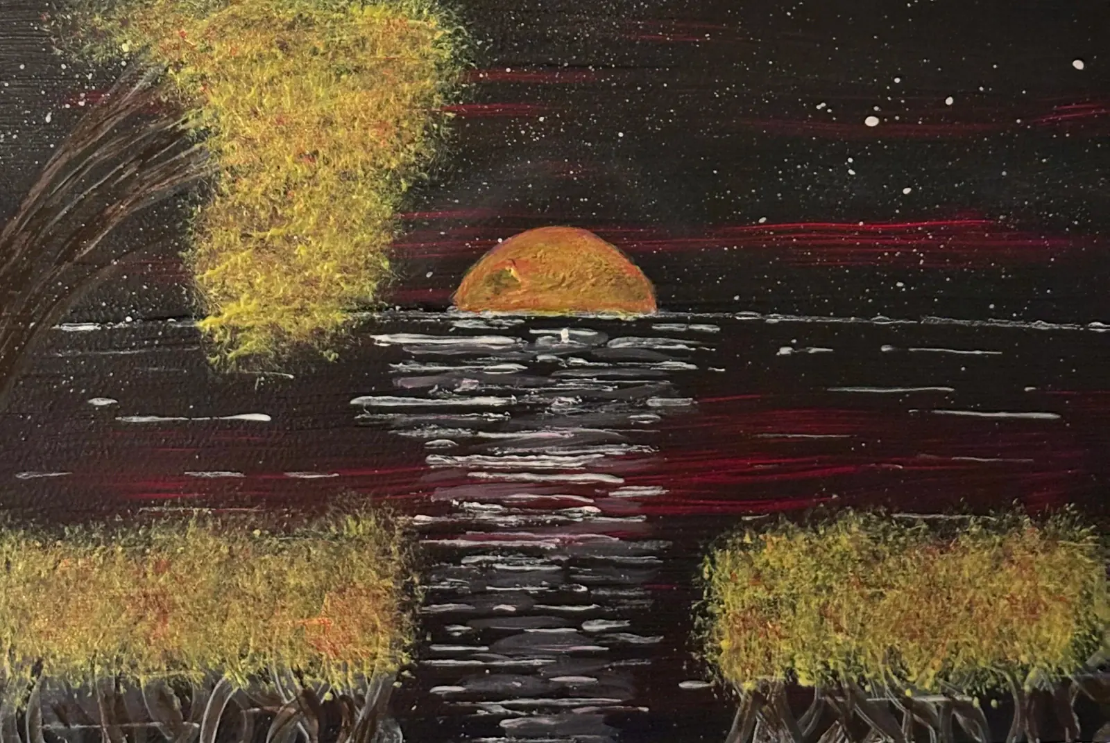 Höst vid sjön - Acryl door Ann-Christin (Acmpainting) Martinsson