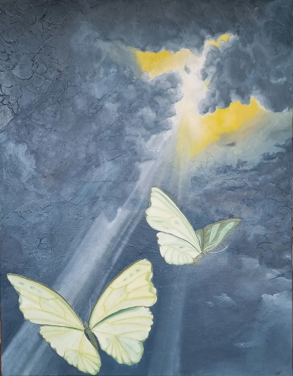 Himmels port - Acryl - Contemporary - 70×100 cm door Lovisa Kexel Sandberg