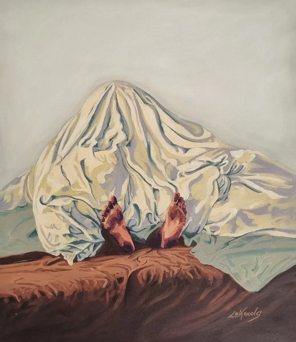 Sommarfötter - Acryl - Contemporary - 60×73 cm door Lovisa Kexel Sandberg