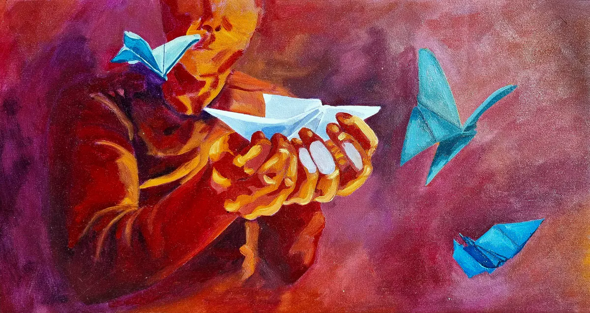 Steg nr. 3 - Acryl - Figurative - 55×40 cm door Lovisa Kexel Sandberg