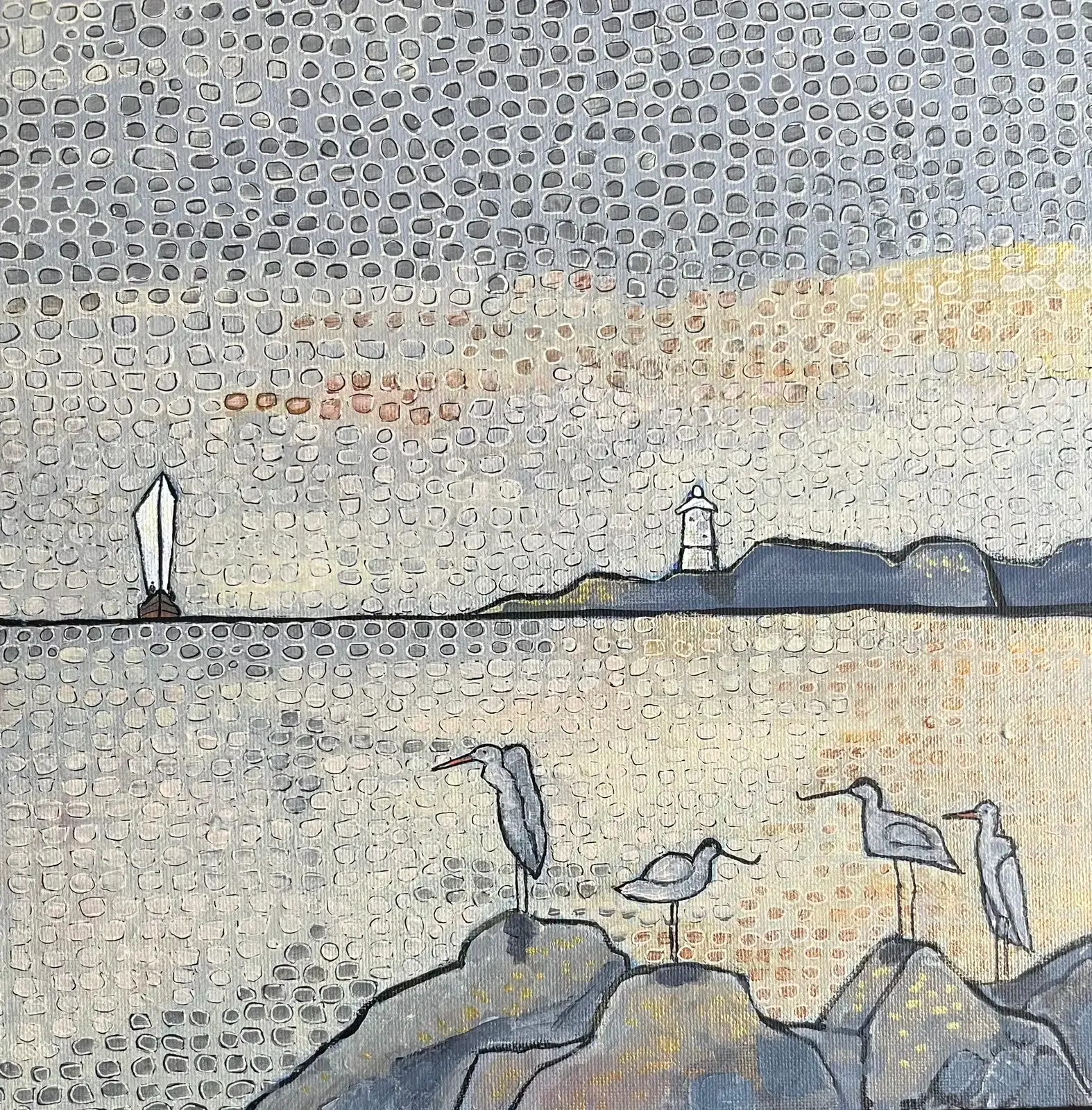 Skallens fyr Marstrand - Acryl door Vivianne Otsa (verkocht)