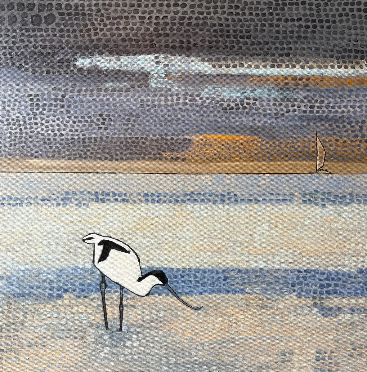 Skärfläcka - Acryl - Modern - 60×60 cm door Vivianne Otsa