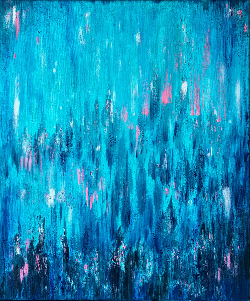 Blue Forest - Acryl - Abstract - 50×60 cm door Irina Nikolaeva
