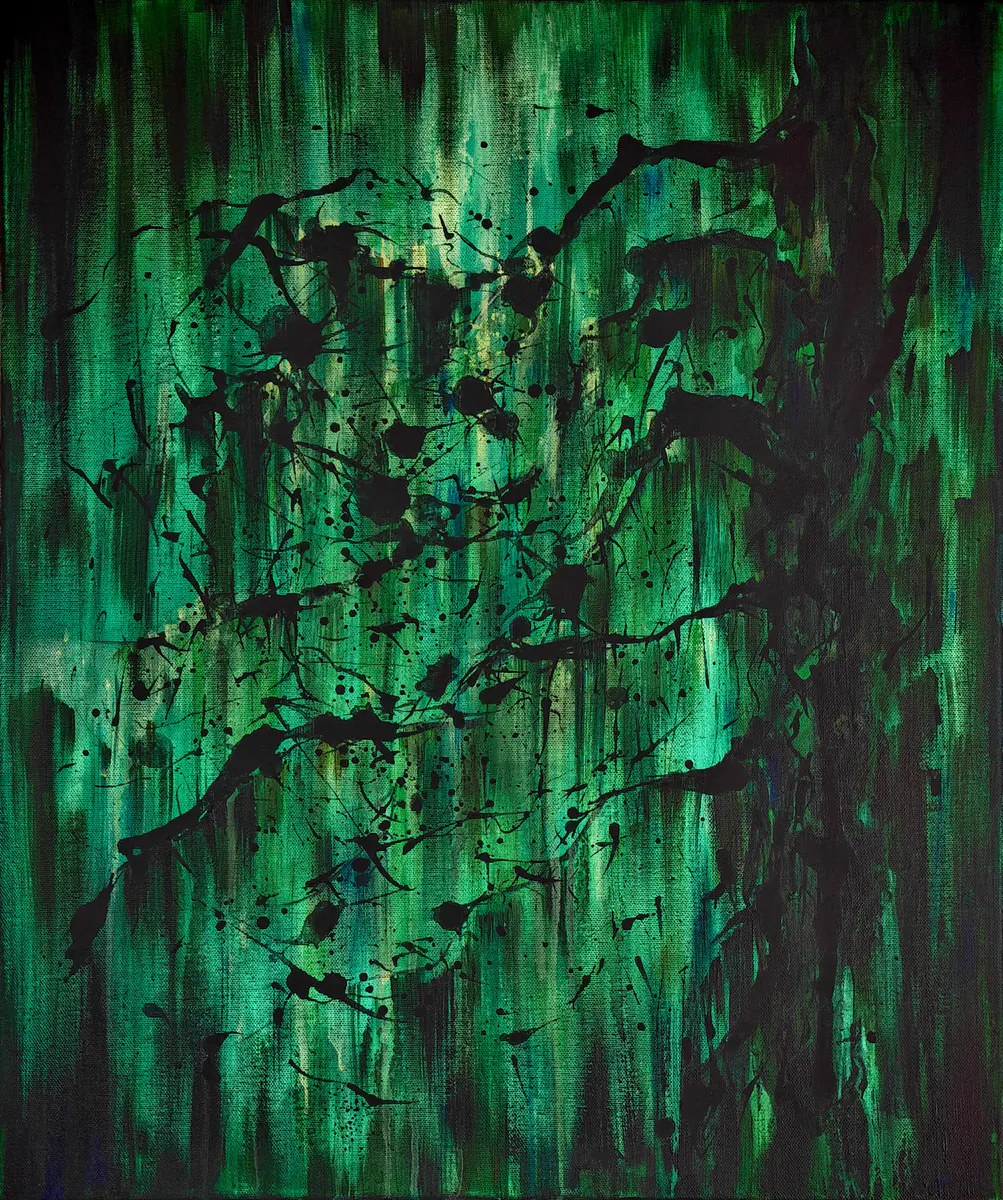 Dark Forest - Acryl - Abstract - 50×60 cm door Irina Nikolaeva