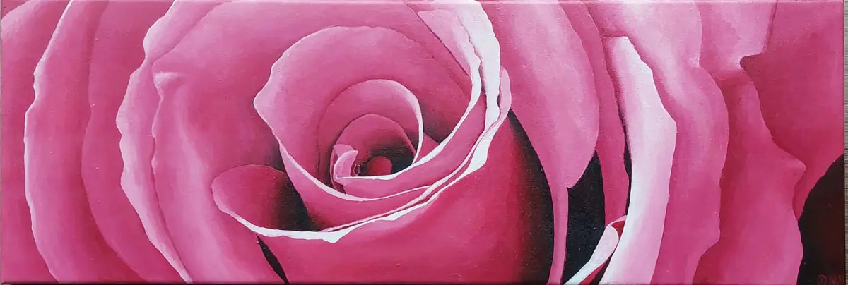 Skarlet Rose - Olieverf - Realism - 70×24 cm door Ditte Randløv