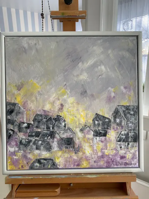 När ljuset återvänder - Olieverf - Landscape - 50×50 cm door Ingeborg Blomfeldt