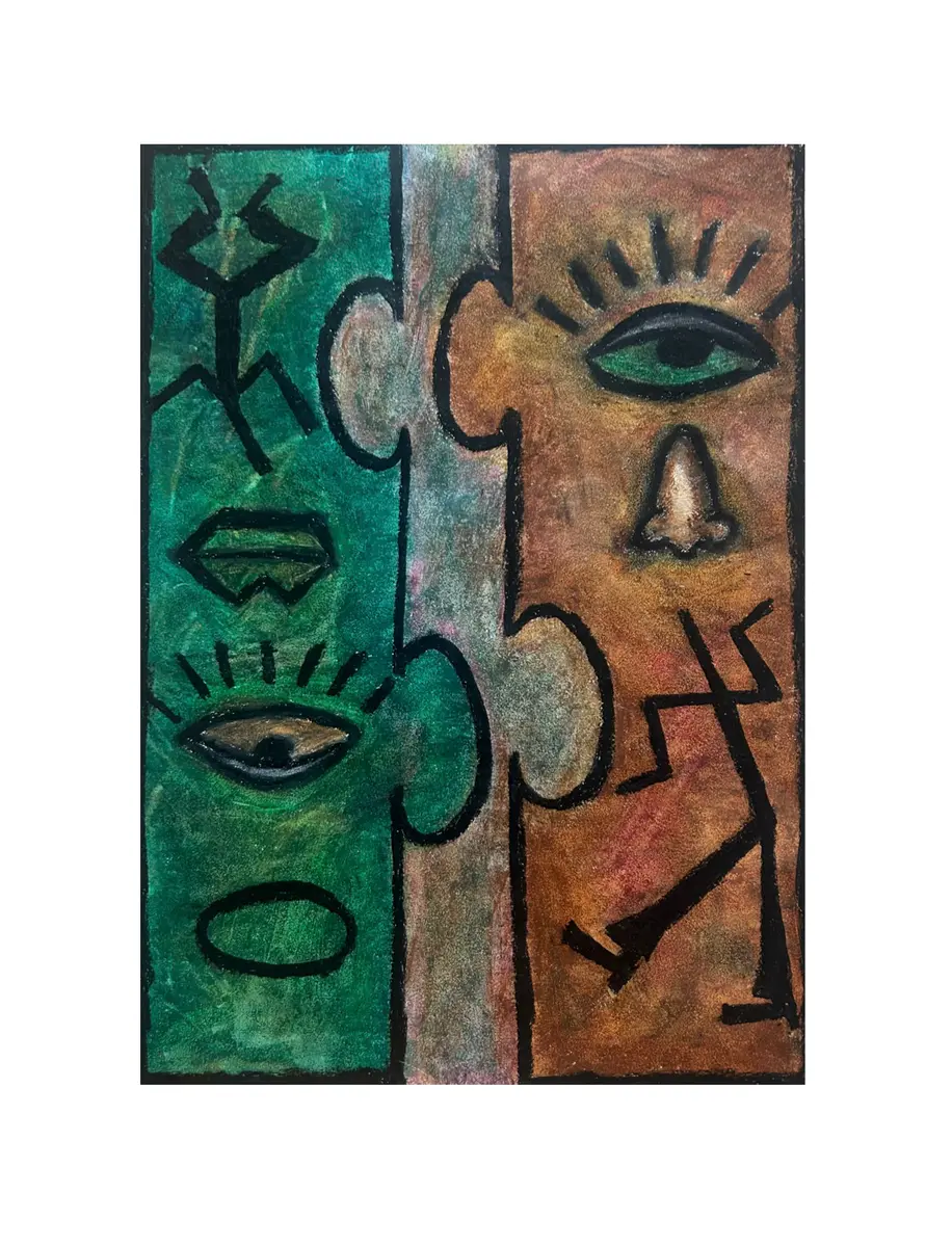 2Delt - Olieverf - 29×42 cm door Silas Leander sørensen
