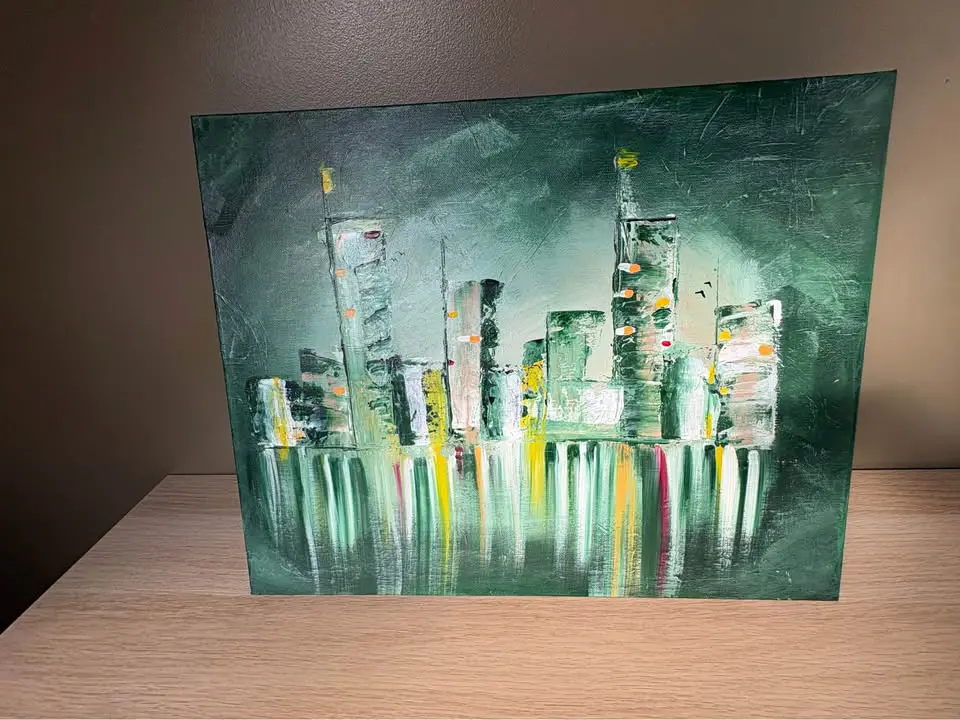 Silent Metropolis - Acryl - Abstract - 40×50 cm door Jeroen van gyseghem