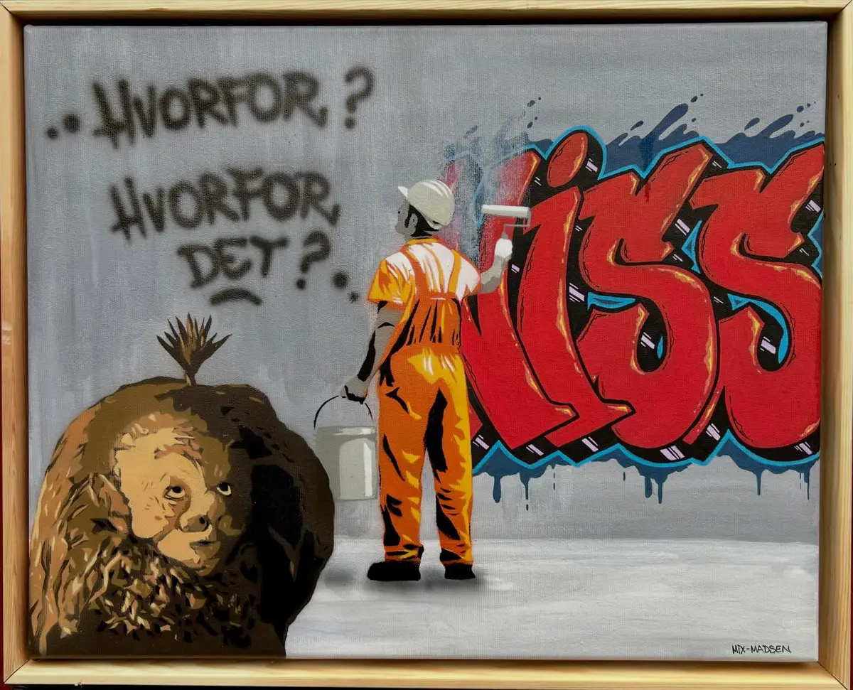Hvorfor? Hvorfor det? - Acryl - Modern - 40×50 cm door Mix Madsen