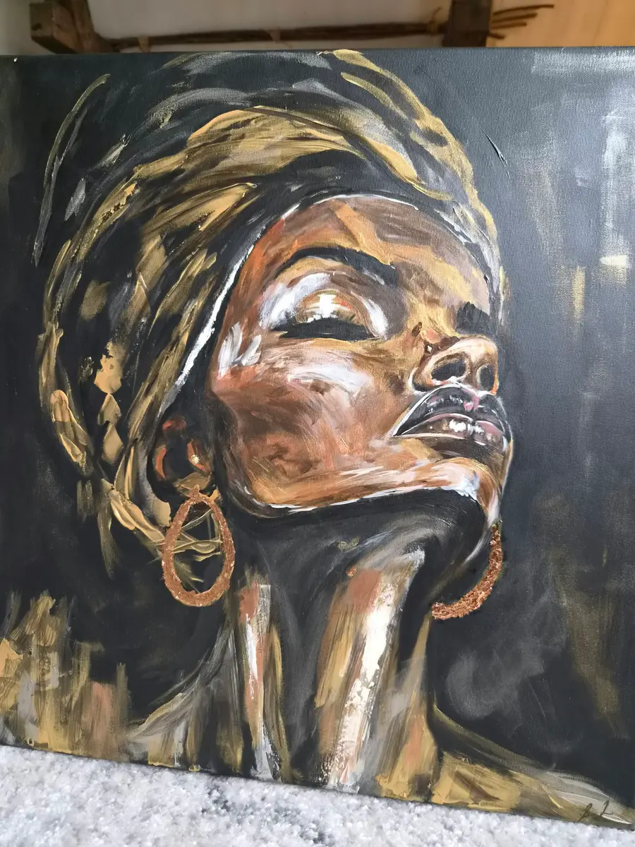 Kap Verde 2 - Acryl - Abstract - 50×50 cm door Lisa Lithman