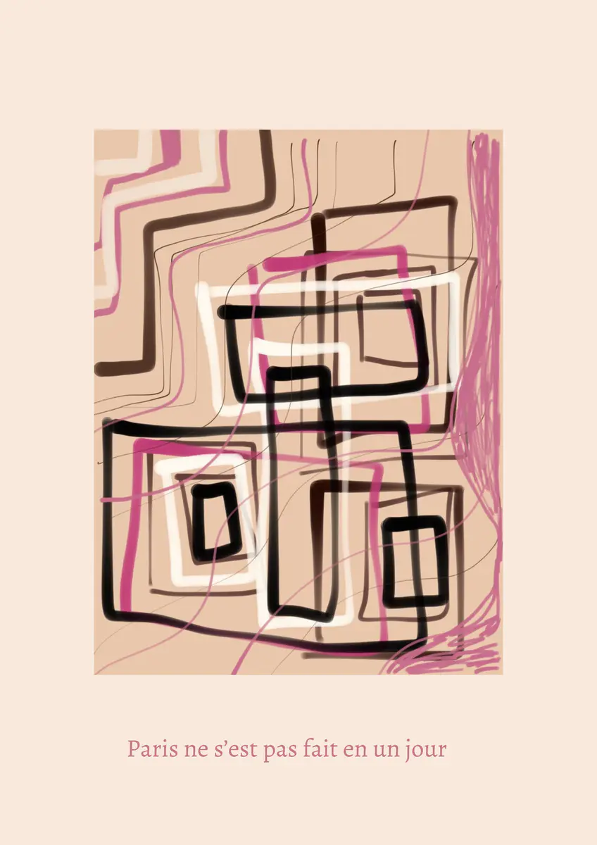 Paris ne s’est pas fait en un jour Poster - Digitale kunst door Lovisa Linda Valentina Svensson