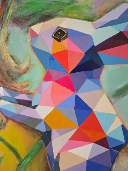 Kaleidoskopisk Närhet: Flicka och Geometrisk Kanin thumbnail 2