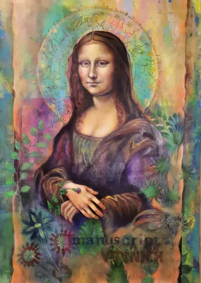 Mona Lisa: mysteriet med Voynich-manuskriptet, - Akryl av Lana Blink