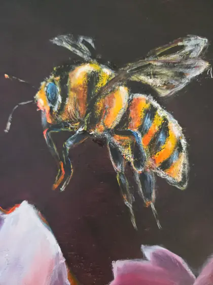 Rosa Pioner och Biets Dans i Olja thumbnail 3