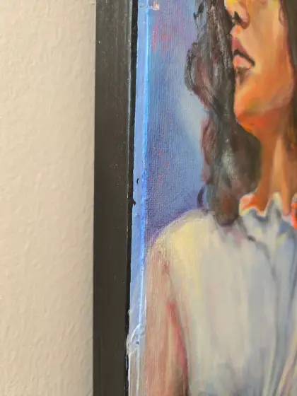 Systrar vid havet – Strukturell akrylmålning, samtidskonst från Skånes kust av Lana Blink. thumbnail 5