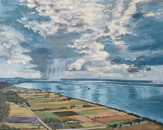 Vättern - Akryl av Irina Dio