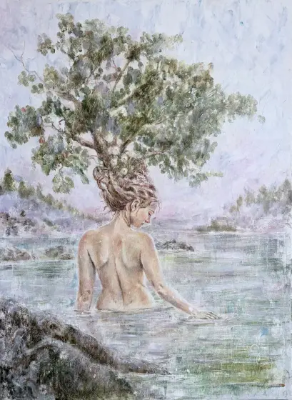 Ursprunget- Kvinna och natur – Oil by Selene Caspian