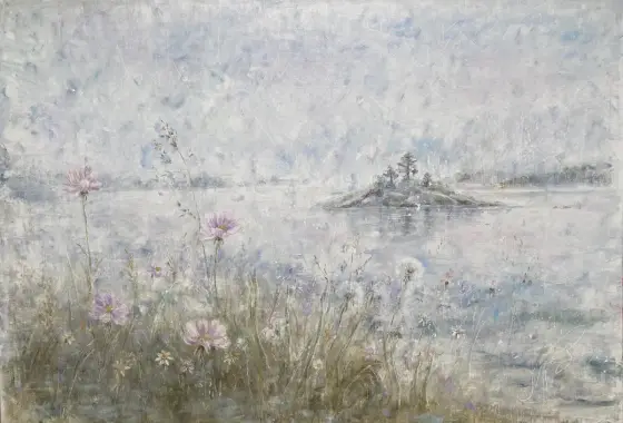 Skärgårdens stillhet - Olieverf door Selene Caspian