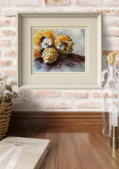 Abstrakt blomkomposition – akvarell thumbnail 2