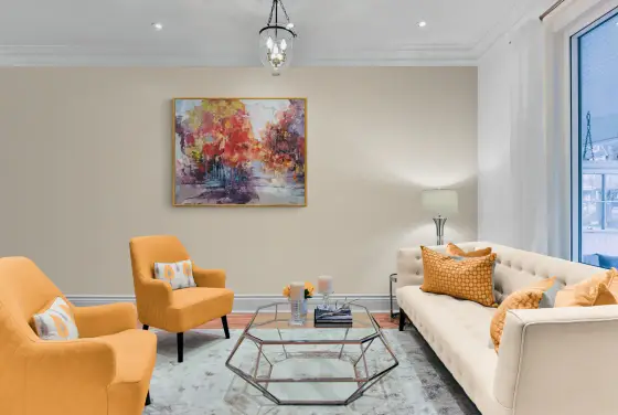 Autumn Passage. Large abstract painting, earth tones, crimson, amber, violet thumbnail 9