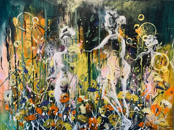 blomsterskuggor 3 - Acryl door Lei Shen