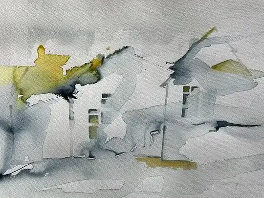 Drömhus - Aquarel door Eva Henriksson