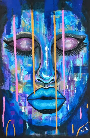 Behind the mask – Acrylic by Lina A Nordblad