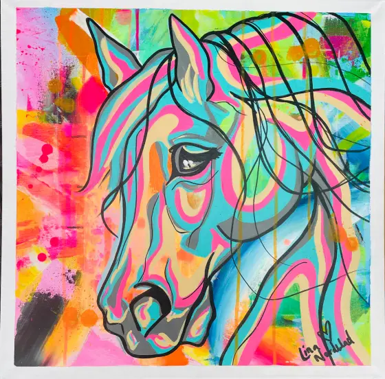 Neon spirit - Acryl door Lina A Nordblad