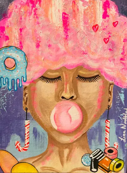 Sweet like candy - Acryl door Lina A Nordblad