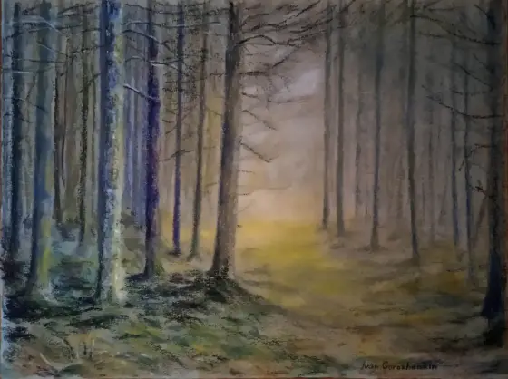 Tallskog i Värmland - Pastel door Ivan Gorozhankin